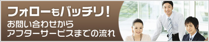 フォローもバッチリ！ お問い合わせからアフターサービスまでの流れ